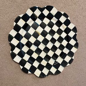 Mackenzie-Childs courtly checked enamel petal platter